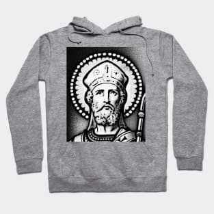 Anselm of Canterbury Black and White Portrait | Anselm of Canterbury Artwork 2 Hoodie